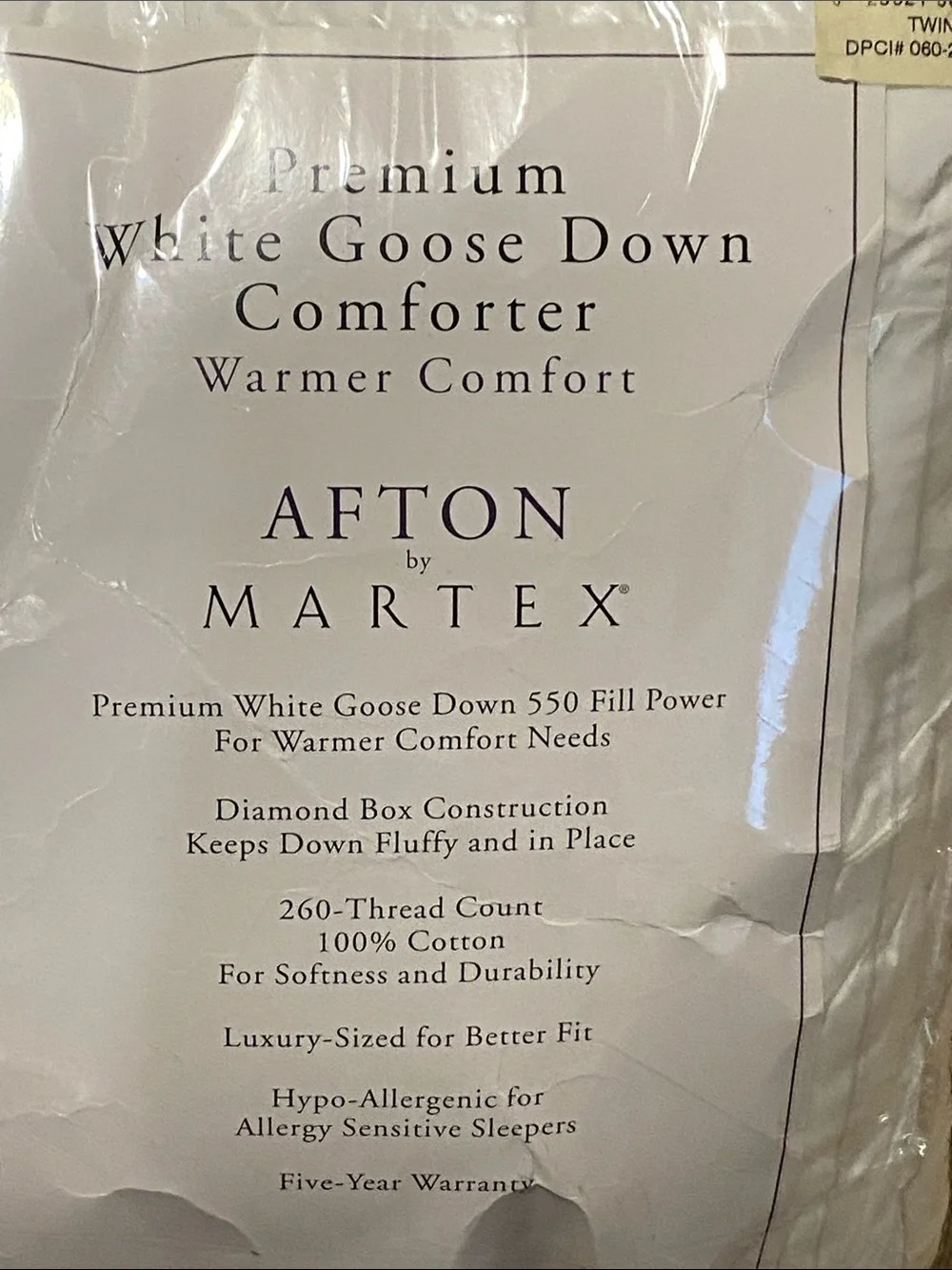 🤍NWT Premium White Goose Down 550 Comforter/ 260 Thread 100% Cotton/Luxury Size